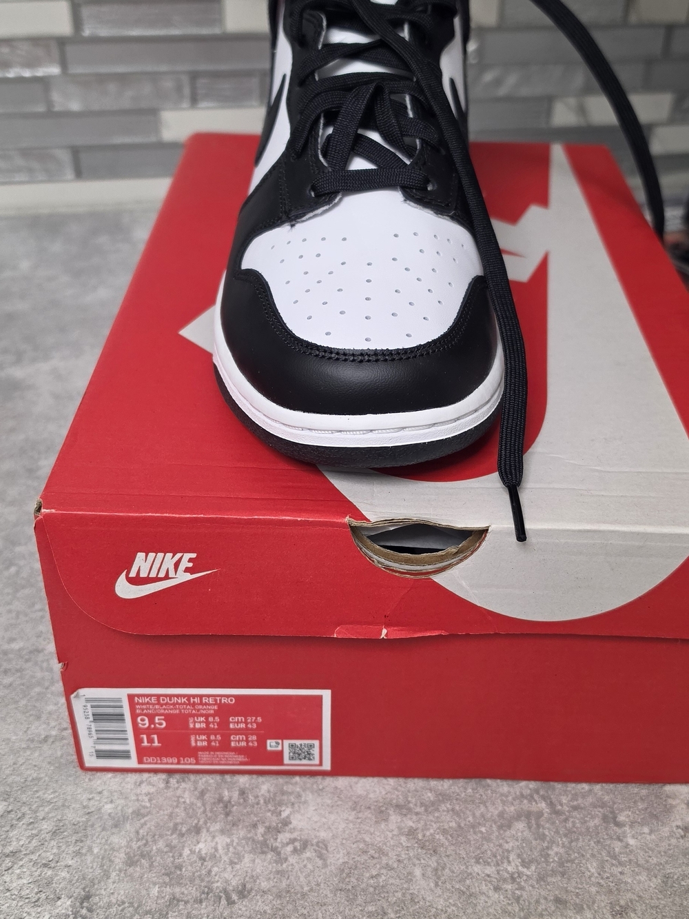 Nike Men’s Black and White Dunk High Sneakers